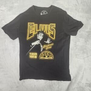 Elvis Presley Heartbreak Hotel Tour 1958 T Shirt Mens Medium Black Graphic Tee